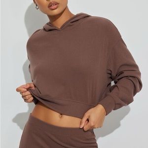 Brown cropped hoodie